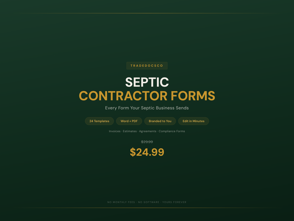 Septic Business Bundle — Septic contractor forms member product