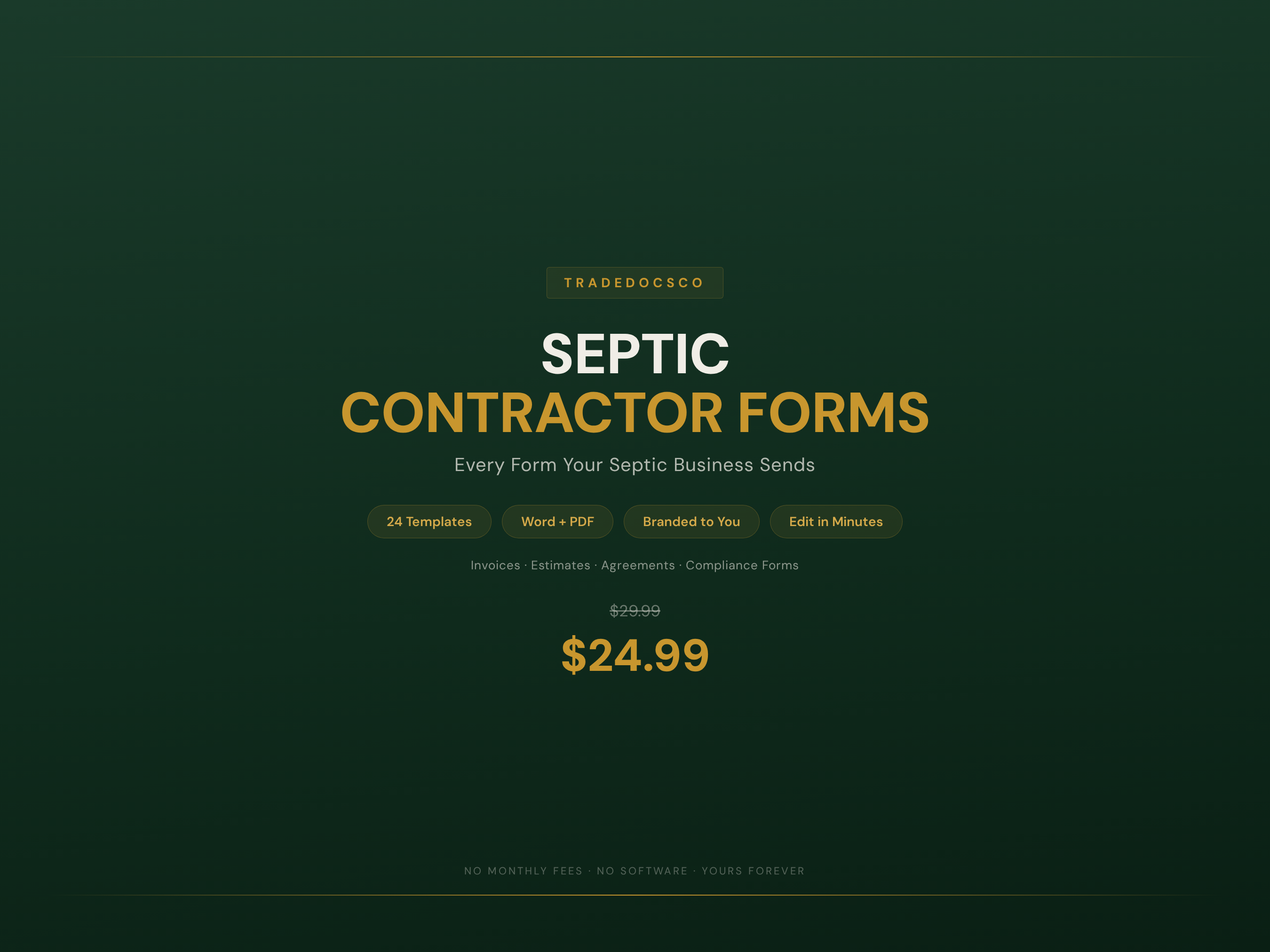 Septic Business Bundle — Septic contractor forms member product