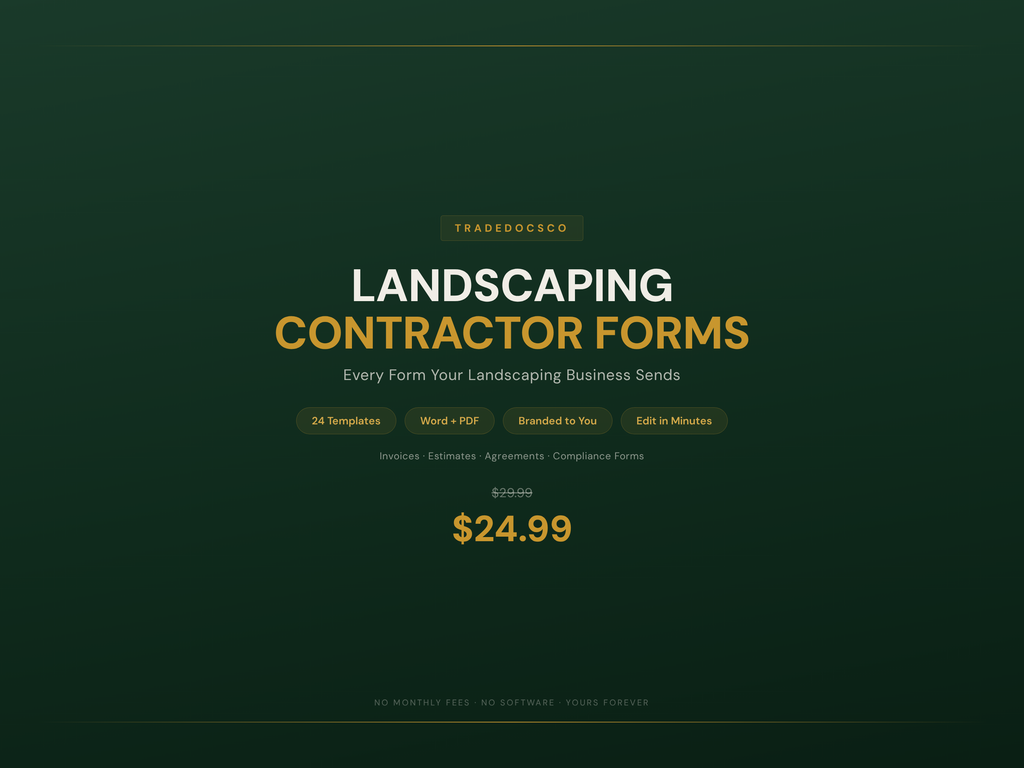 Landscaping Business Bundle — Landscaping contractor forms member product
