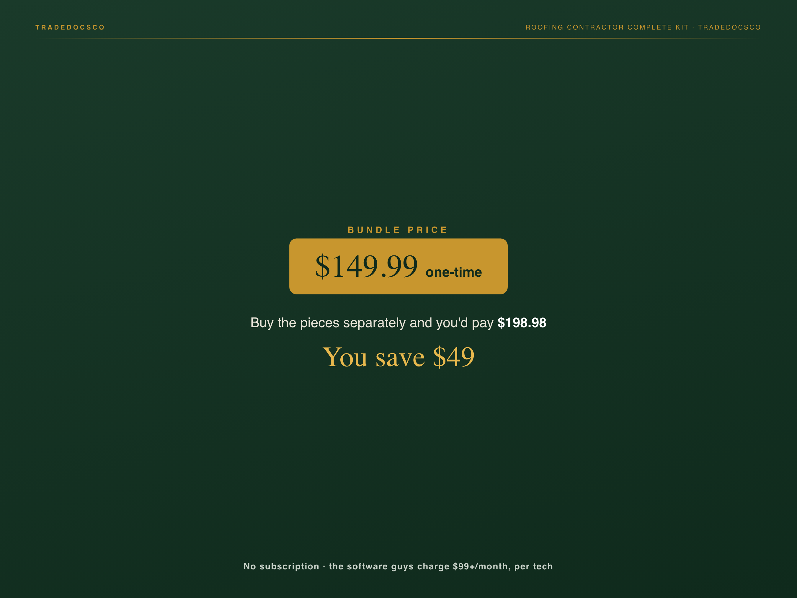 Roofing Contractor Complete Kit — bundle contents and savings