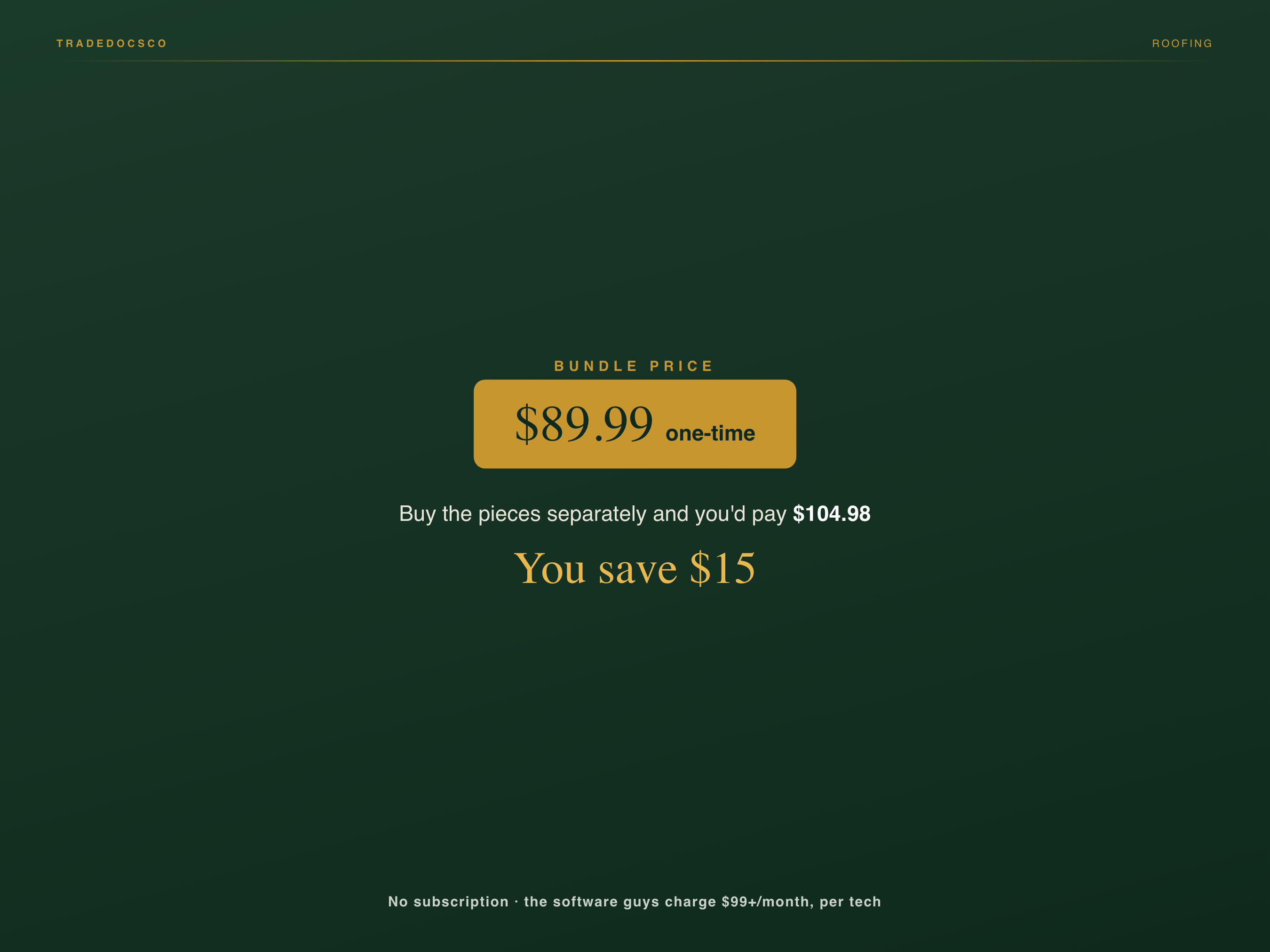 Roofing Business Bundle — bundle contents and savings
